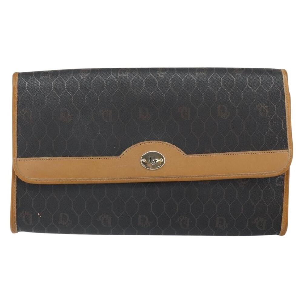 Dior Honeycomb Canvas Chain Shoulder Bag Black
